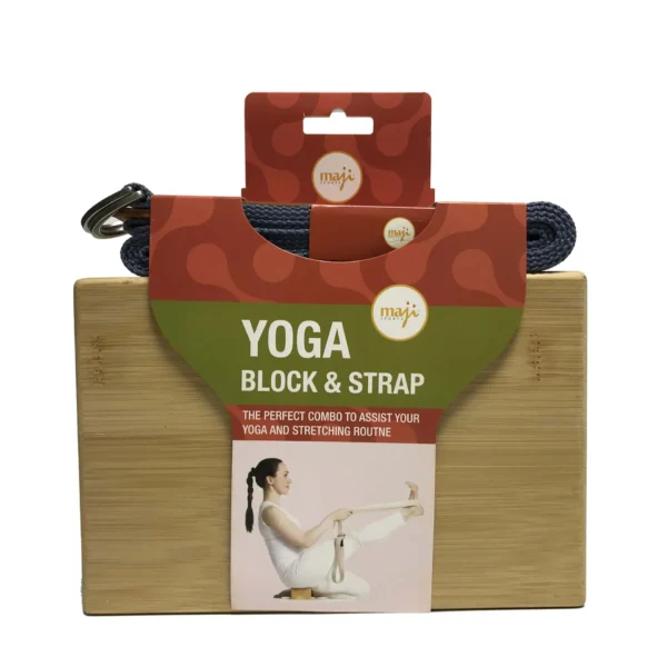 Maji Sports Bamboo Yoga Block & Strap Combo - Image 13