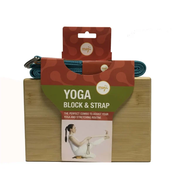 Maji Sports Bamboo Yoga Block & Strap Combo - Image 14