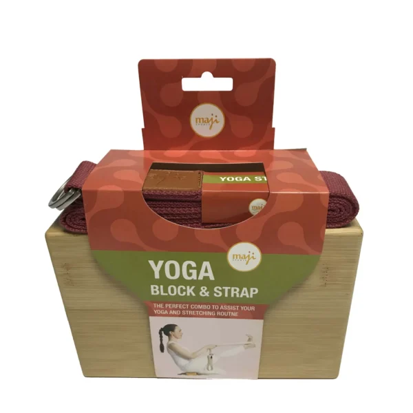 Maji Sports Bamboo Yoga Block & Strap Combo - Image 15