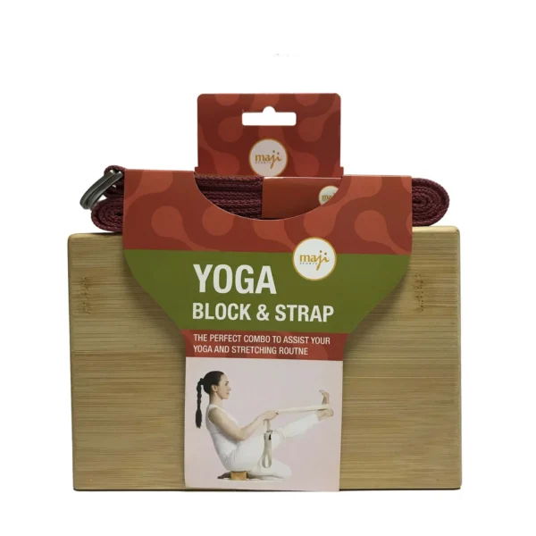 Maji Sports Bamboo Yoga Block & Strap Combo - Image 16