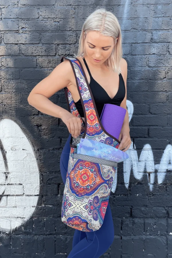 Yoga Mat Carrying Tote Bag with Large Pockets - Image 24