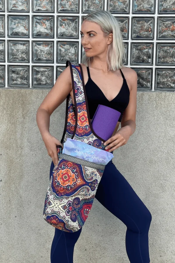 Yoga Mat Carrying Tote Bag with Large Pockets - Image 25