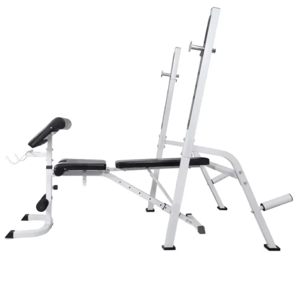 vidaXL Workout Bench with Weight Rack, Barbell and Dumbbell Set 264.6 lb - Image 4