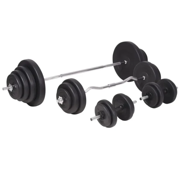 vidaXL Workout Bench with Weight Rack, Barbell and Dumbbell Set 264.6 lb - Image 10