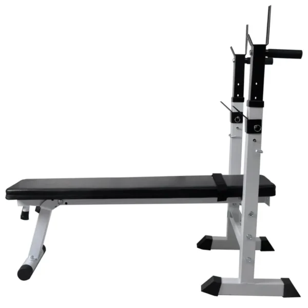 vidaXL Workout Bench with Weight Rack, Barbell and Dumbbell Set198.4 lb - Image 3