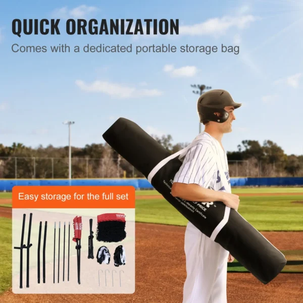 VEVOR 7x7 ft Baseball Softball Practice Net - Image 5