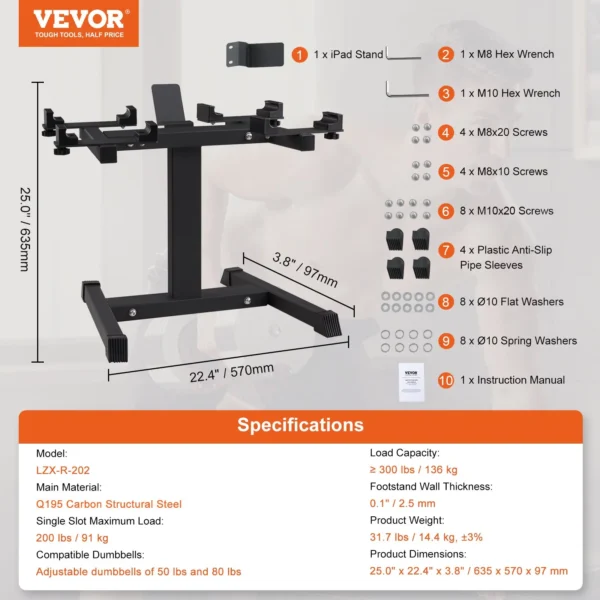 VEVOR Adjustable Dumbbell Stand - Image 6