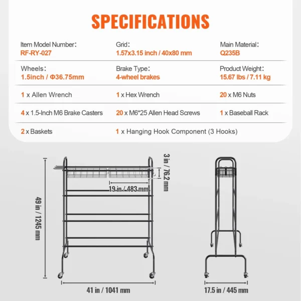 VEVOR Basketball Rack - Image 6