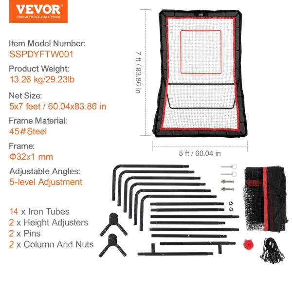 VEVOR Lacrosse Rebounder 5x7 Ft - Image 6