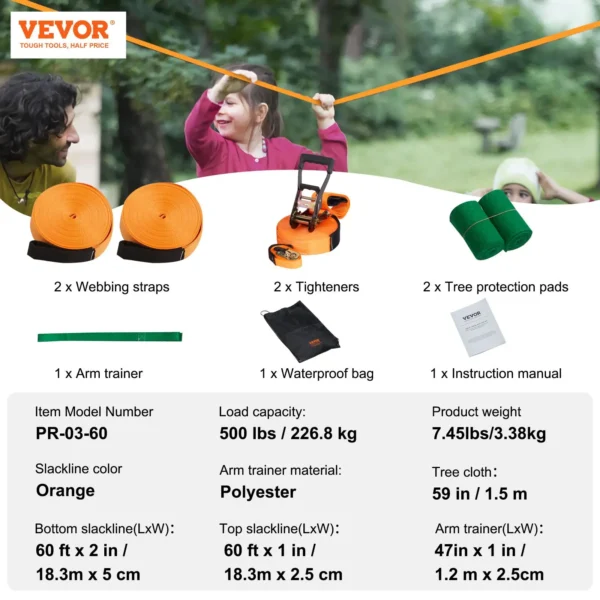 VEVOR Slackline Kit with Training Line - Image 6