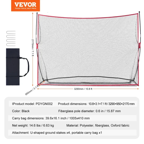 VEVOR 10.8x7ft Golf Practice Indoor Net - Image 6