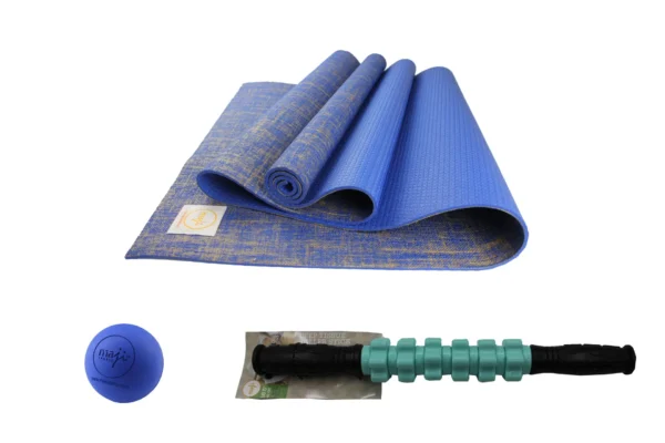 Jute ECO Yoga Mat + Massage Stick + Trigger Point Ball - Image 2