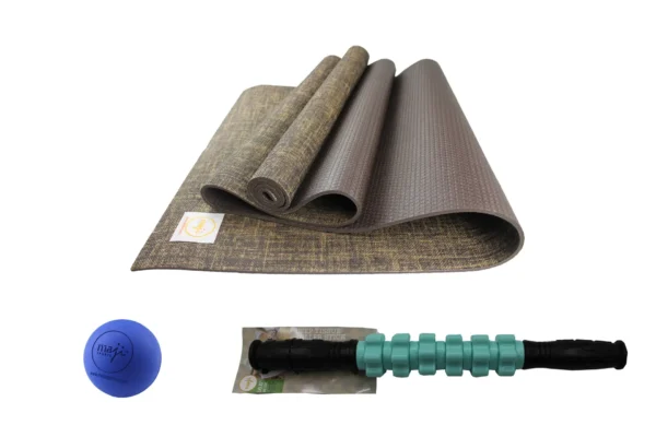 Jute ECO Yoga Mat + Massage Stick + Trigger Point Ball - Image 3