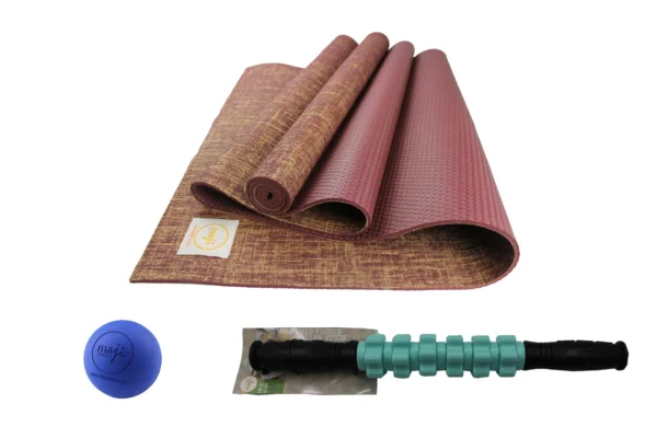 Jute ECO Yoga Mat + Massage Stick + Trigger Point Ball - Image 4