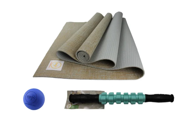 Jute ECO Yoga Mat + Massage Stick + Trigger Point Ball - Image 5