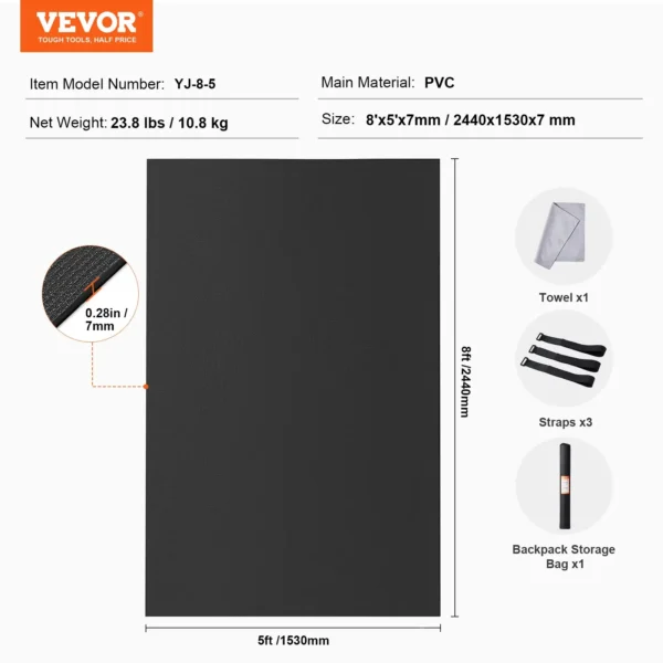 VEVOR Exercise Mat, (8x5ft) - Image 6