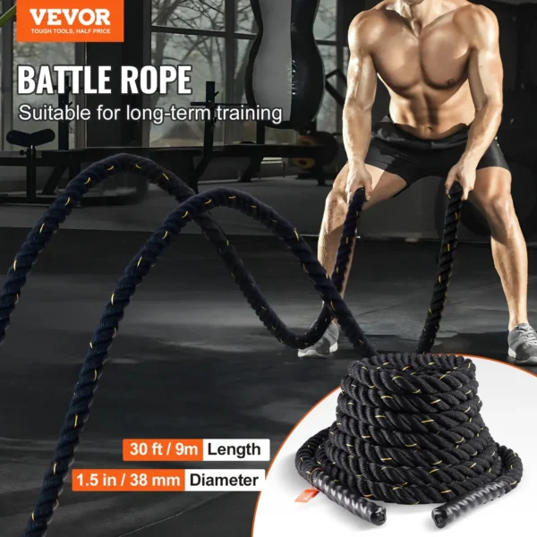 VEVOR Battle Rope 1.5" 30Ft Gym Rope