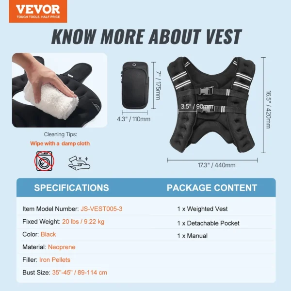 VEVOR 20lb Weighted Vest - Image 6