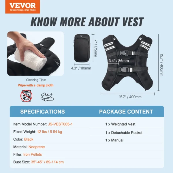 VEVOR 12lb Weighted Vest - Image 6