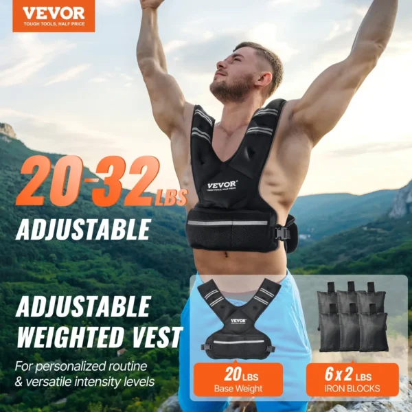 VEVOR 20-32lb Adjustable Weighted Vest