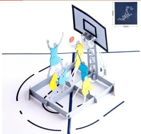 3D pop up Basketball Greeting Card - Image 2