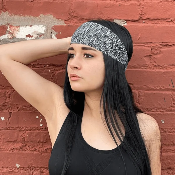 Extra-Wide Sport and Fitness Sweat-Wicking Headband - Image 2