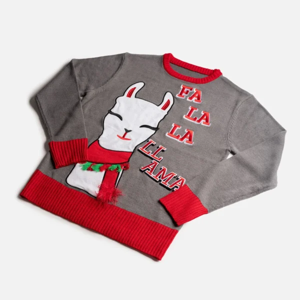 Matching Human Ugly Xmas Sweater - Fa La La Llama - Image 3