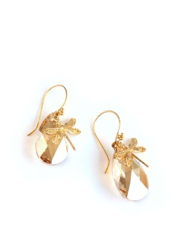 18K gold plated dragonfly earrings